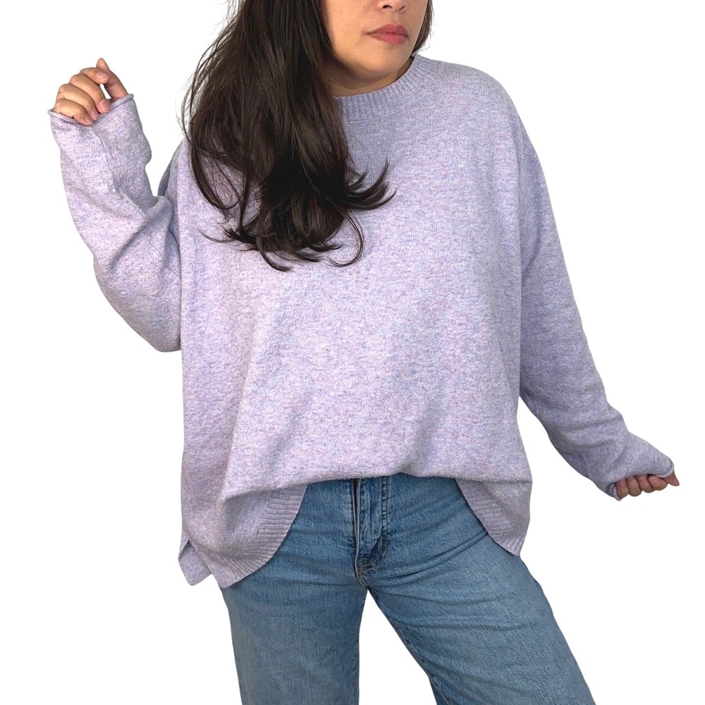 J. Jill Lavender Crew Neck Long Sleeve Knit Sweater Cozy Pullover Women's Large‎